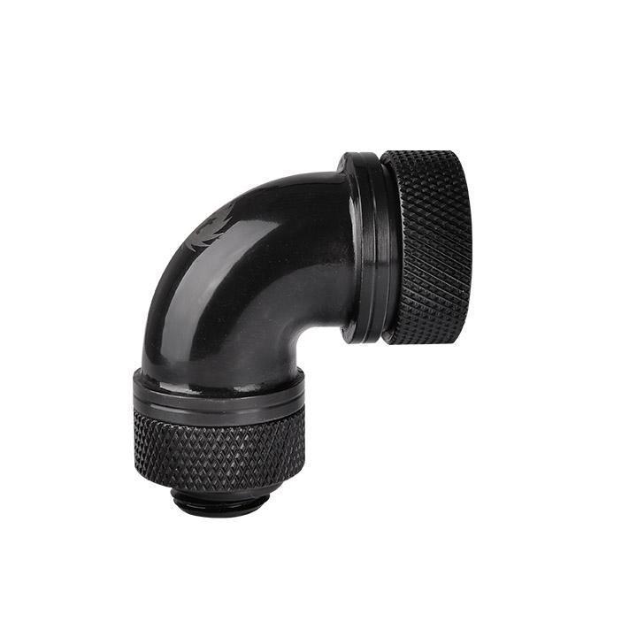 Thermaltake Pacific G1/4 PETG Tube 90-Degree Compression 16mm OD - Black - وصلات أنابيب